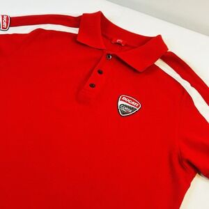 Ducati Corse Men's Polo Shirt Men's M-L Motorcycle Red & White